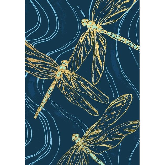 Картина за номерами з золоченням поталлю "DRAGONFLYʼS" 28*40 см  фото 1
