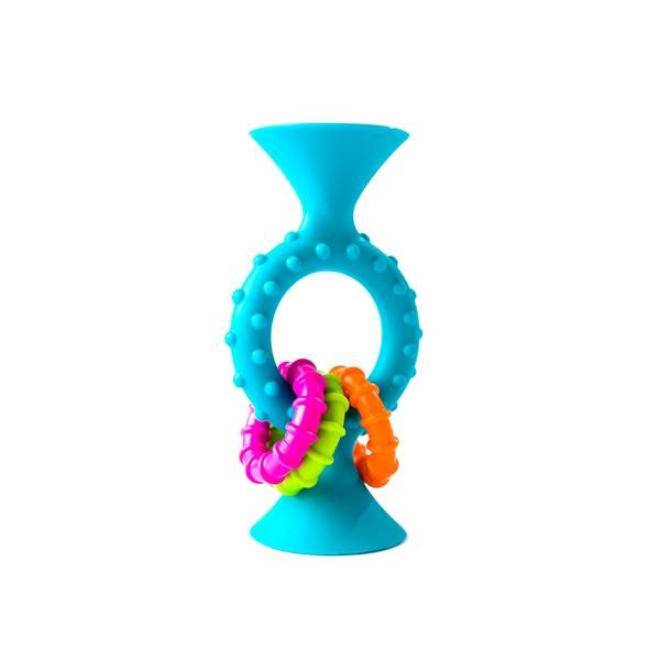 Прорезыватель-погремушка на присосках Fat Brain Toys pipSquigz Loops, бирюзовый  фото 1