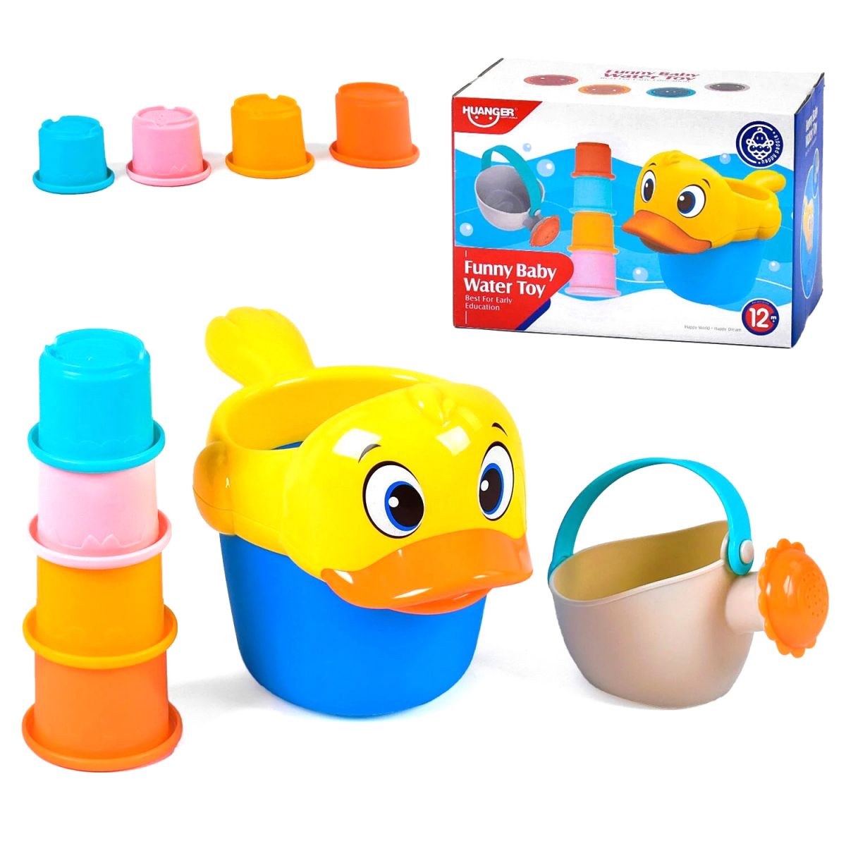 Игра для ванны (лиечка, 4 небольших ведерка, в коробке)  фото 1