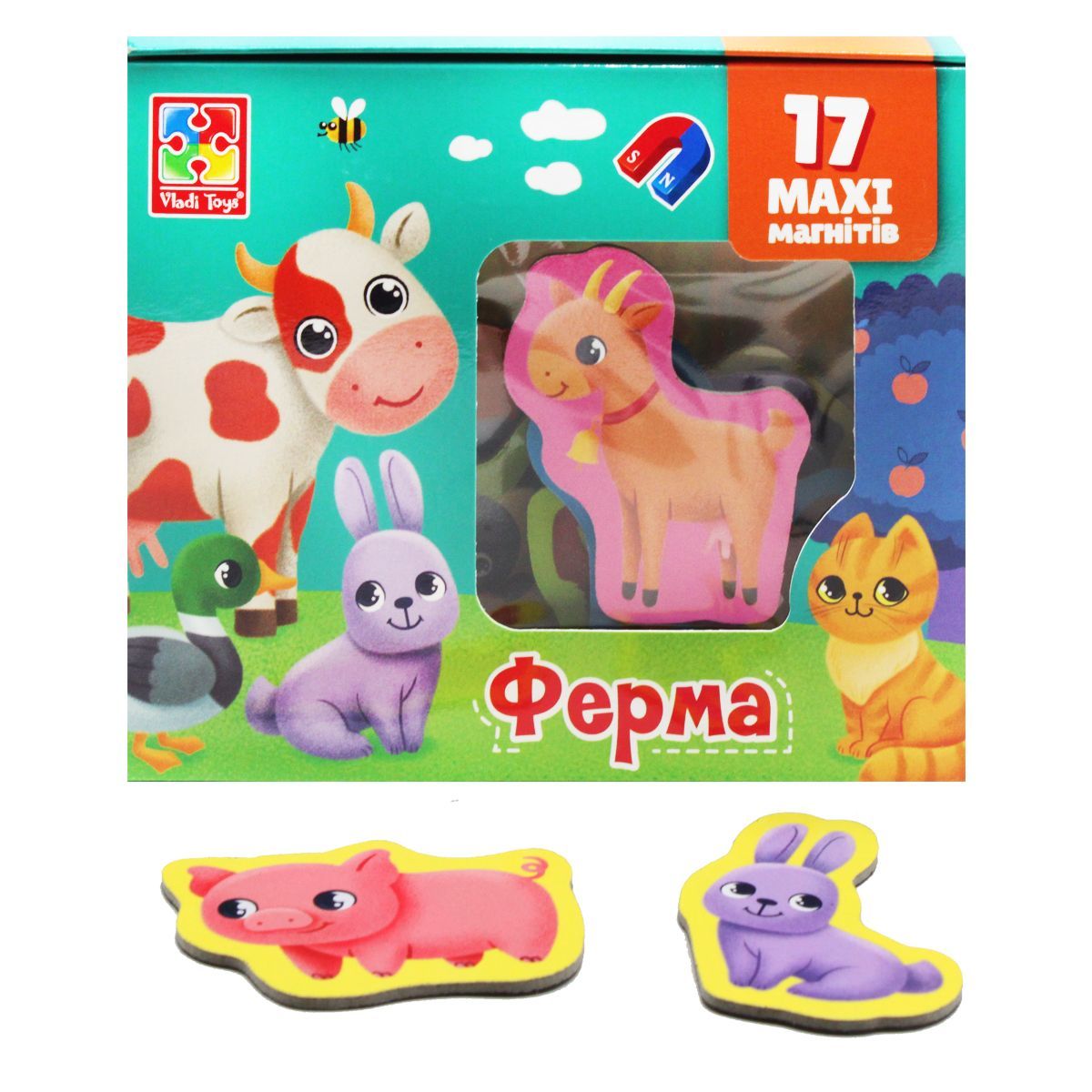 Уцінка.  Магніти "Мій маленький світ: Ферма", укр  Пошкоджена упаковка  фото 1