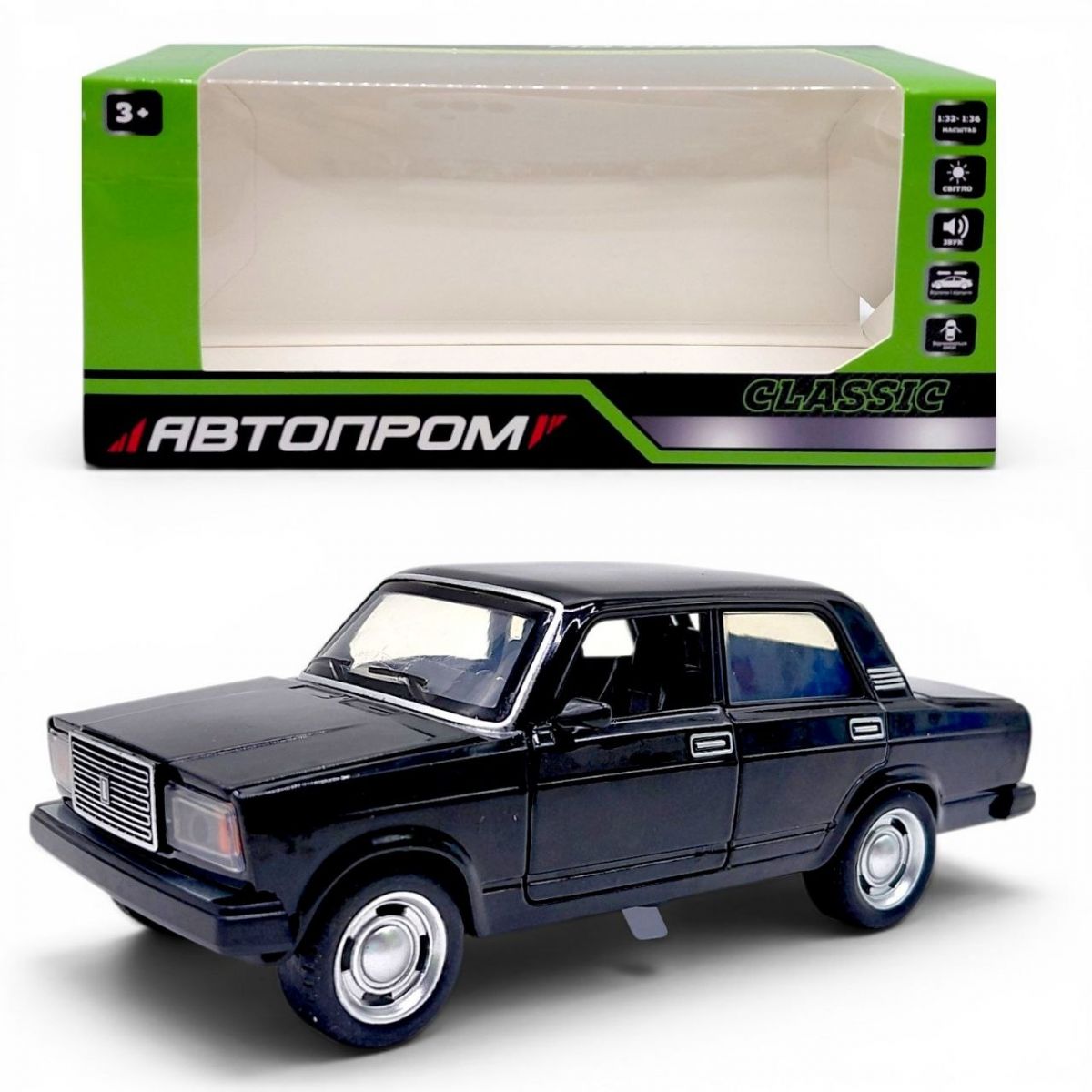 Машина металева "АВТОПРОМ" 1:32-36 Lada 2107 (ЧОРНА)  фото 1