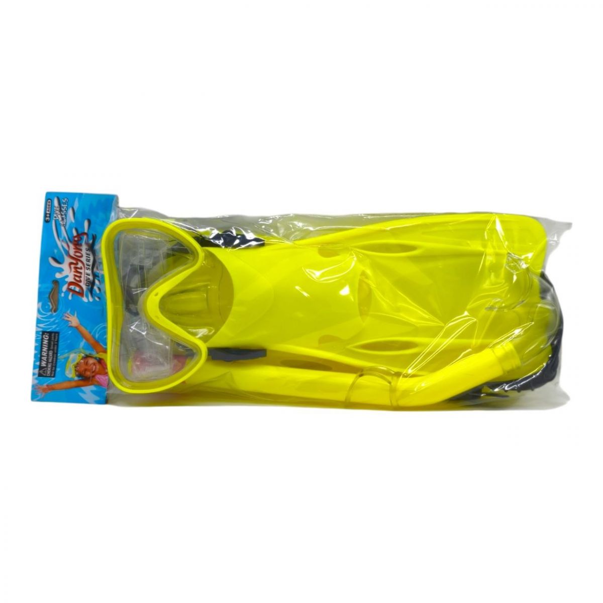 Набір для плавання: маска, трубка, ласти в кульку YG Toys (ЖОВТИЙ)  фото 1