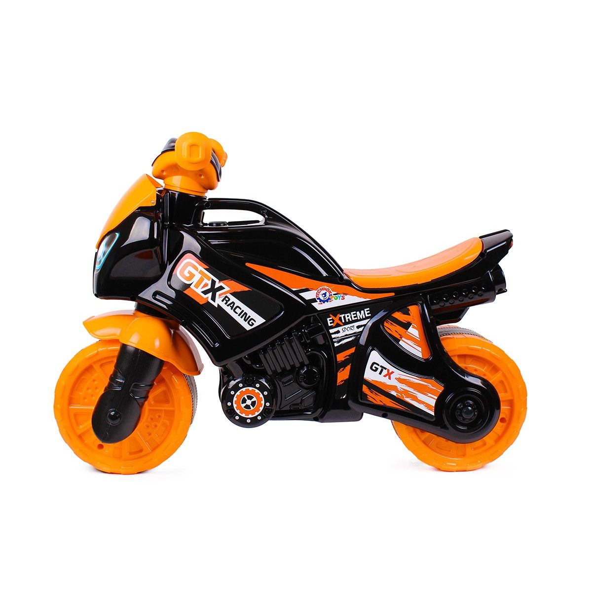 Каталка "Мотоцикл ТехноК" черно-оранжевый