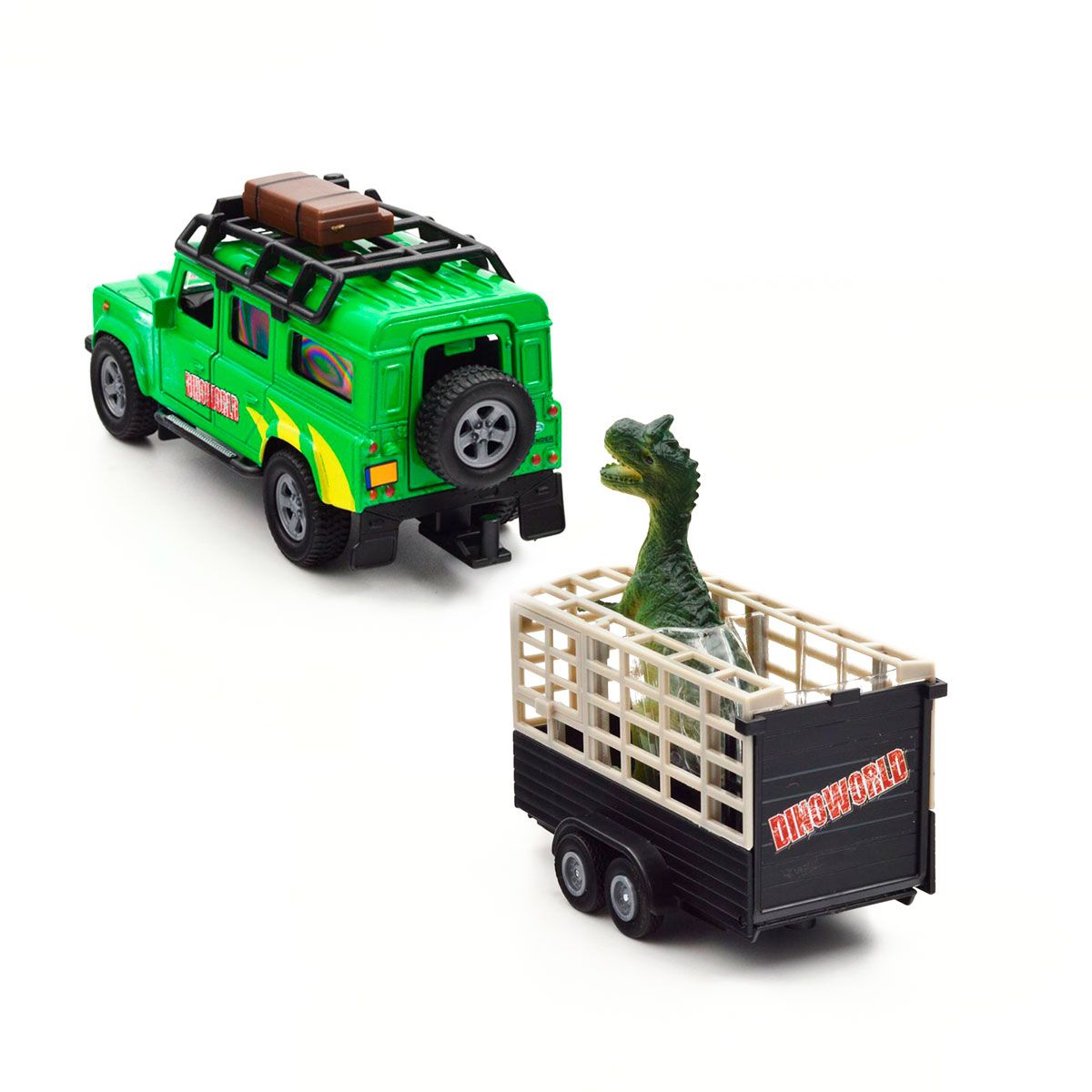 Ігровий набір "Land Rover", (з причепом і динозавром)