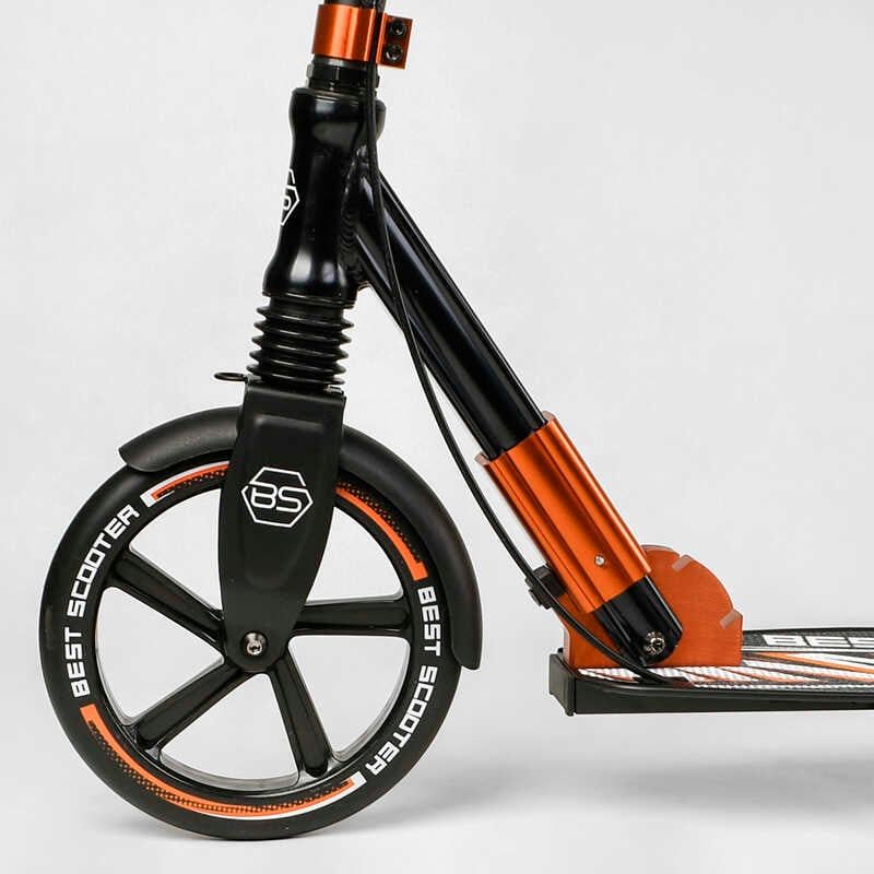 Самокат алюминиевый Best Scooter 79740 колеса PU, ФАРА, зажим руля, d передних колес - 230мм, d задних колес 200мм, 1 амортизатор передний Самокат алюминиевый Best Scooter 79740 колеса PU, ФАРА, зажим руля, d передних колес - 230мм, d задних колес 200мм, 1 амортизатор передний