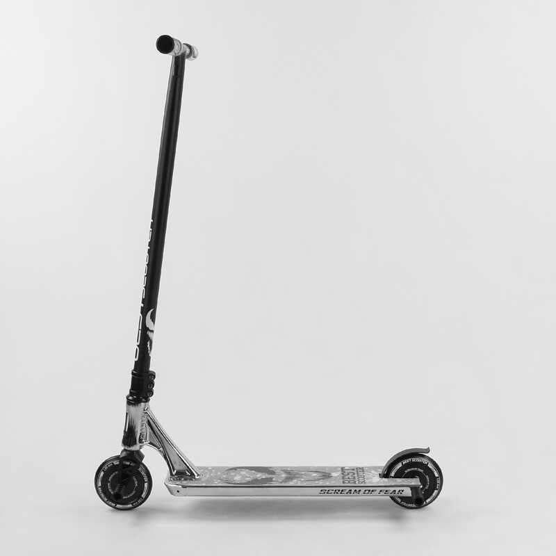 Самокат трюковий "Best Scooter SIMBIOTE" (HIC-система, ПЕГИ, алюмінієвий диск і дека, колеса 120 мм PU, ширина керма - 57 см) фото 3 Самокат трюковий "Best Scooter SIMBIOTE" (HIC-система, ПЕГИ, алюмінієвий диск і дека, колеса 120 мм PU, ширина керма - 57 см) фото 3