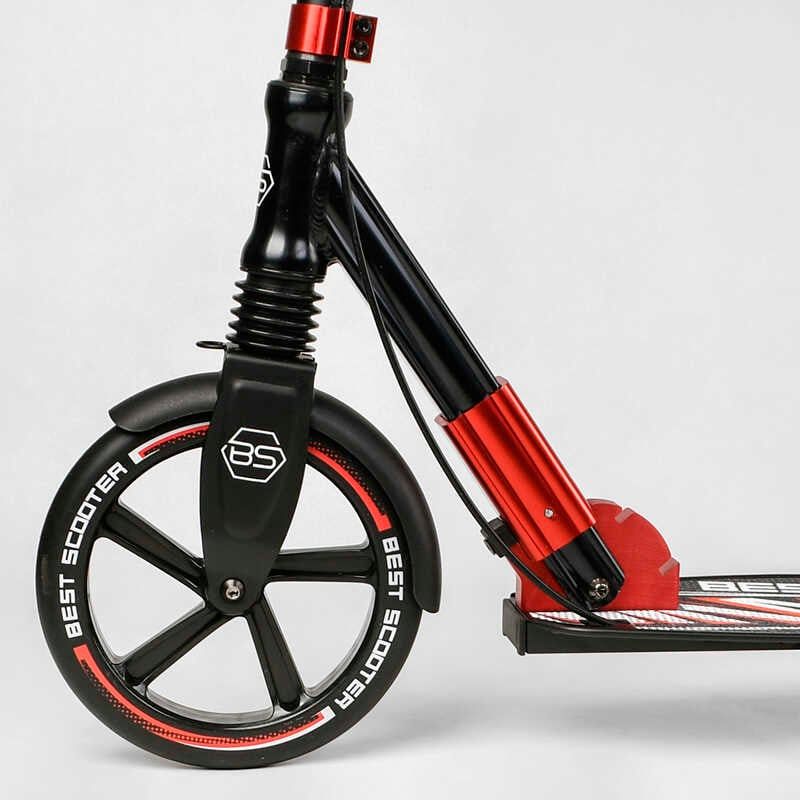 Самокат алюмінієвий "Best Scooter" (колеса PU, ФАРА, затискач керма, d передніх коліс - 230мм, d задніх коліс 200мм, 1 амортизатор передній) фото 3 Самокат алюмінієвий "Best Scooter" (колеса PU, ФАРА, затискач керма, d передніх коліс - 230мм, d задніх коліс 200мм, 1 амортизатор передній) фото 3