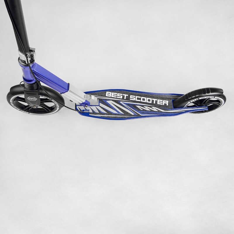Самокат алюмінієвий "Best Scooter" (колеса PU, ФАРА, затискач керма, d передніх коліс - 230мм, d задніх коліс 200мм, 1 амортизатор передній) фото 3 Самокат алюмінієвий "Best Scooter" (колеса PU, ФАРА, затискач керма, d передніх коліс - 230мм, d задніх коліс 200мм, 1 амортизатор передній) фото 3