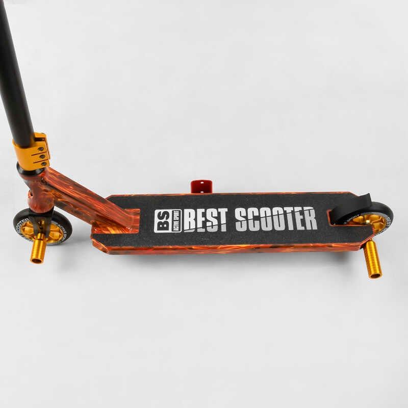 Самокат трюковий "Best Scooter" (HIC-система, ПЕГИ, алюмінієвий диск та дека з ПРИНТОМ, колеса PU, d = 110мм, ширина керма - 60 см) фото 3 Самокат трюковий "Best Scooter" (HIC-система, ПЕГИ, алюмінієвий диск та дека з ПРИНТОМ, колеса PU, d = 110мм, ширина керма - 60 см) фото 3