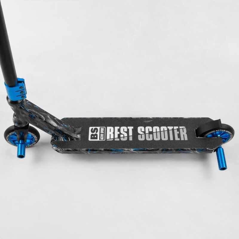 Самокат трюковий "Best Scooter" (HIC-система, ПЕГИ, алюмінієвий диск та дека з ПРИНТОМ, колеса PU, d = 110мм, ширина керма - 60 см) фото 3 Самокат трюковий "Best Scooter" (HIC-система, ПЕГИ, алюмінієвий диск та дека з ПРИНТОМ, колеса PU, d = 110мм, ширина керма - 60 см) фото 3