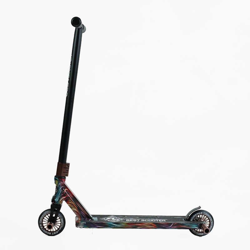 Самокат трюковий "Best Scooter" (HIC-система, ПЕГИ, алюмінієвий диск та дека з ПРИНТОМ, колеса PU, d = 110мм, ширина керма - 60 см) фото 3 Самокат трюковий "Best Scooter" (HIC-система, ПЕГИ, алюмінієвий диск та дека з ПРИНТОМ, колеса PU, d = 110мм, ширина керма - 60 см) фото 3