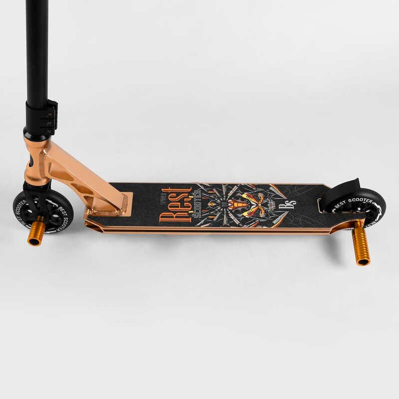Самокат трюковий "Best Scooter" (HIC-система, ПЕГИ, алюмінієвий диск та дека, АНОДОВАНЕ ФАРБУВАННЯ, колеса PU, d = 110мм, ширина керма - 60 см) фото 3 Самокат трюковий "Best Scooter" (HIC-система, ПЕГИ, алюмінієвий диск та дека, АНОДОВАНЕ ФАРБУВАННЯ, колеса PU, d = 110мм, ширина керма - 60 см) фото 3