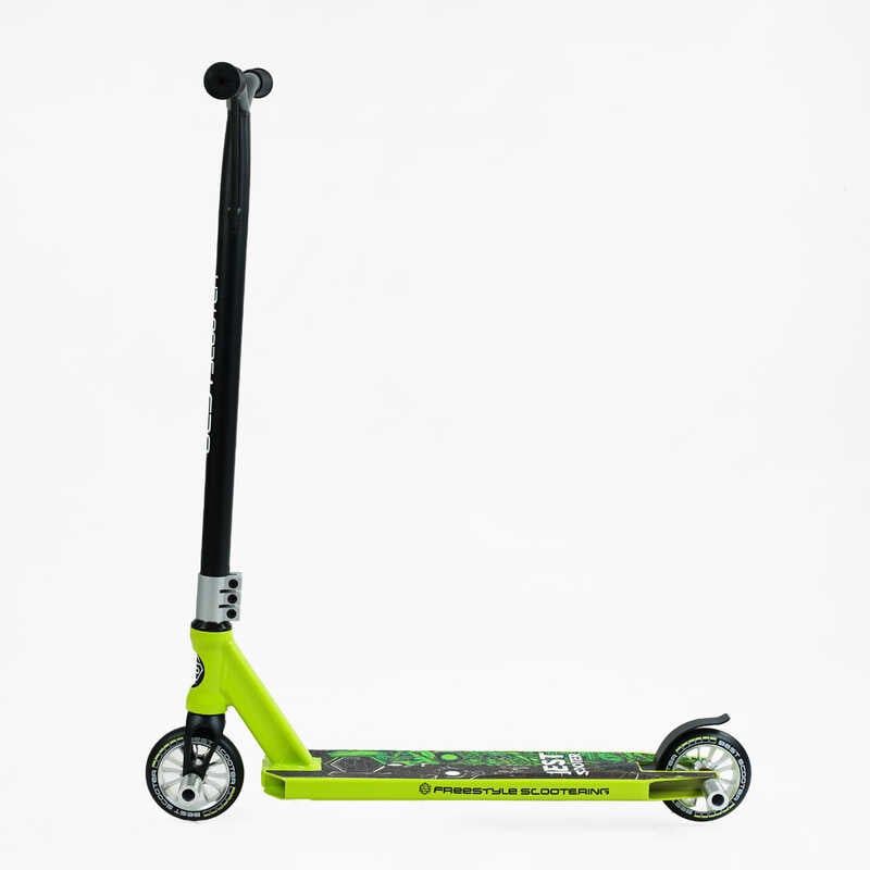 Самокат трюковий "Best Scooter" (HIC-система, Пегі, алюмінієвий диск і дека, колеса PU d-110 мм, ширина керма - 52 см, висота - 83 см) фото 3 Самокат трюковий "Best Scooter" (HIC-система, Пегі, алюмінієвий диск і дека, колеса PU d-110 мм, ширина керма - 52 см, висота - 83 см) фото 3