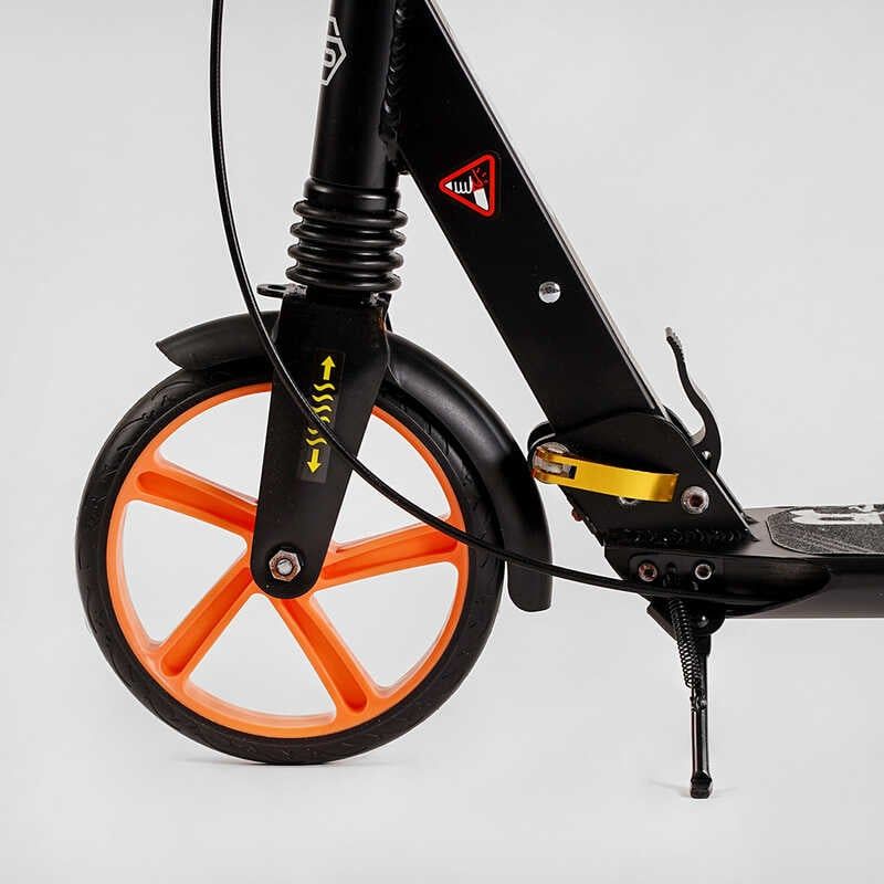 Самокат алюмінієвий "Best Scooter Factor" (ручне дискове гальмо, діаметр PU коліс - 200мм, 2 амортизатори, підсклянник) фото 3 Самокат алюмінієвий "Best Scooter Factor" (ручне дискове гальмо, діаметр PU коліс - 200мм, 2 амортизатори, підсклянник) фото 3