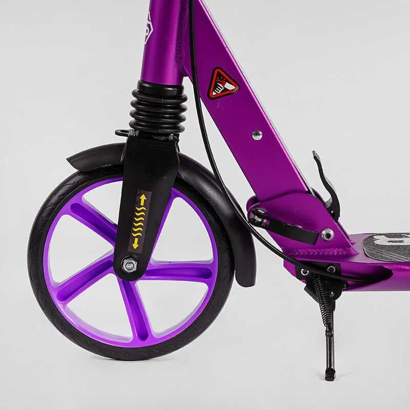 Самокат алюмінієвий "Best Scooter Factor" (ручне дискове гальмо, діаметр PU коліс - 200мм, 2 амортизатори, підсклянник) фото 3 Самокат алюмінієвий "Best Scooter Factor" (ручне дискове гальмо, діаметр PU коліс - 200мм, 2 амортизатори, підсклянник) фото 3