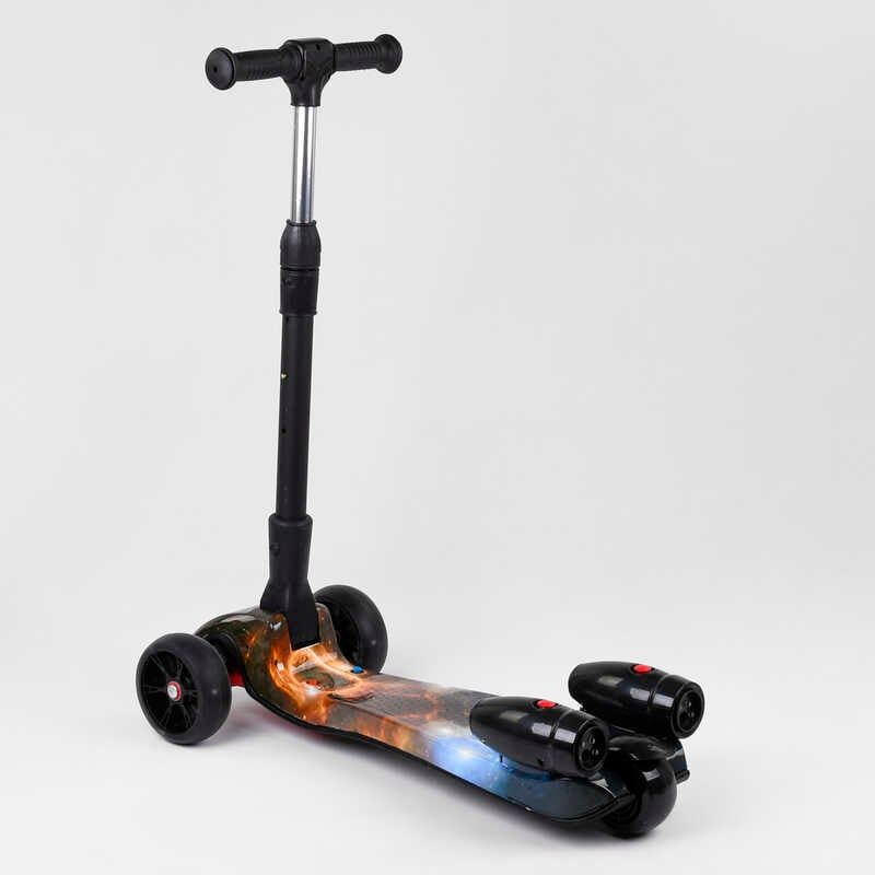 Самокат "Best Scooter" (з парогенератором, МУЗИКА, ДИМ, ТУРБІНИ, пластмасовий, колеса PU 120х40мм, складне алюмінієве кермо, в коробці)  фото 3