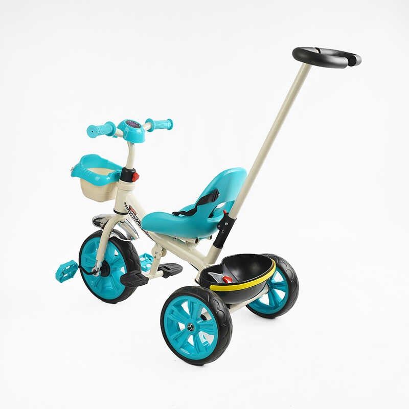 Велосипед 3-х колесный BS-70815 Best Trike колеса EVA переднее 10”, заднее 8”, стальная рама, УКР.  Озвучка, родительская ручка, в коробке  фото 3