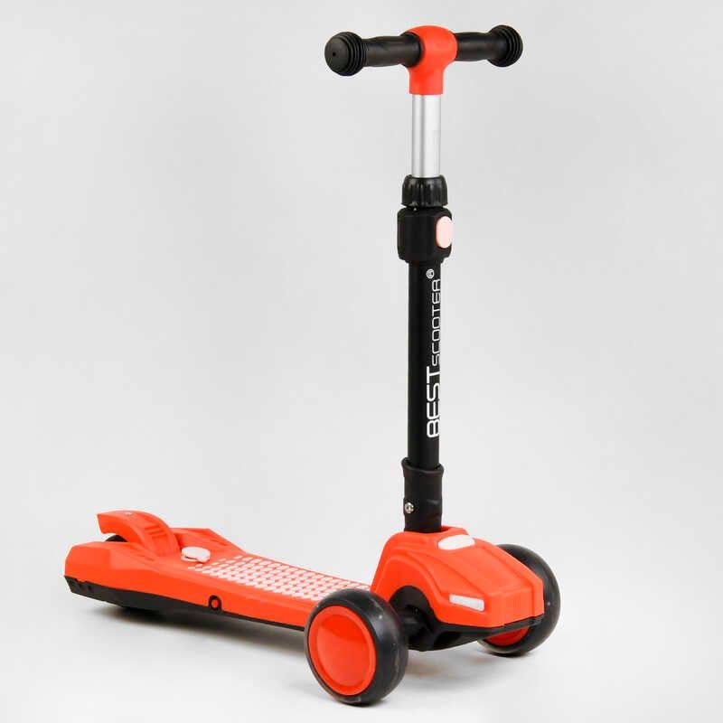 Самокат триколісний LT-12857 Best Scooter з парогенератором складне кермо, ЗВУК МАШИНИ, ДИМ, СВІТЛО, пластмасовий, колеса PU 120х35мм, в коробці  фото 3