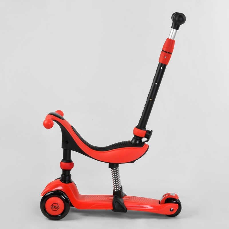 Самокат-велобіг 3в1 триколісний BS-71899 (4) Best Scooter, 3 колеса PU зі світлом, сидіння, амортизатори, батьківська ручка  фото 3