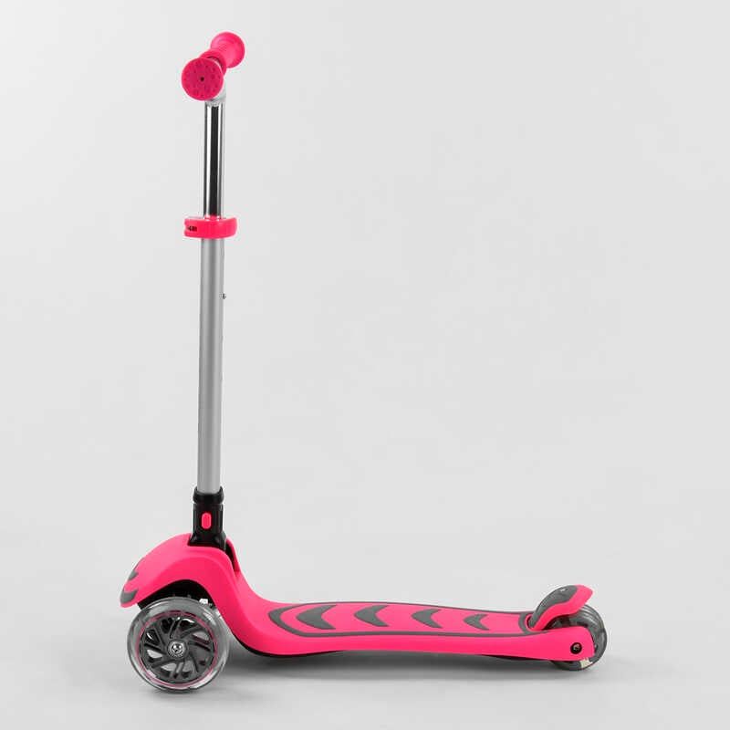 Самокат трехколесный Y-00211 (4) Best Scooter, РОЗОВЫЙ, складной алюминиевый руль, 4 колеса PU со светом, d=12 см фото 3 Самокат трехколесный Y-00211 (4) Best Scooter, РОЗОВЫЙ, складной алюминиевый руль, 4 колеса PU со светом, d=12 см фото 3