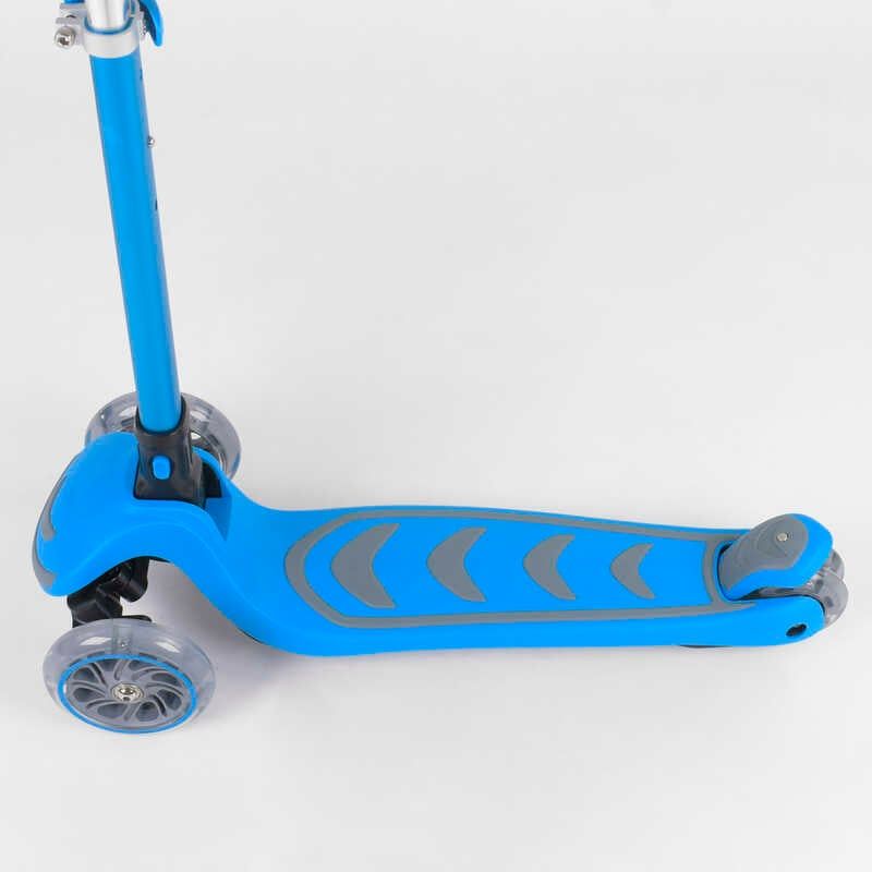 Самокат трехколесный 38603 (4) Best Scooter, ГОЛУБОЙ, складной алюминиевый руль, 4 колеса PU со светом, d=12 см фото 3 Самокат трехколесный 38603 (4) Best Scooter, ГОЛУБОЙ, складной алюминиевый руль, 4 колеса PU со светом, d=12 см фото 3