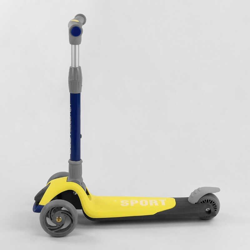 Самокат трехколесный F-55295 (6) Best Scooter, ЖЕЛТЫЙ, складной алюминиевый руль, 3 колеса PU со светом, d=120*35мм фото 3 Самокат трехколесный F-55295 (6) Best Scooter, ЖЕЛТЫЙ, складной алюминиевый руль, 3 колеса PU со светом, d=120*35мм фото 3