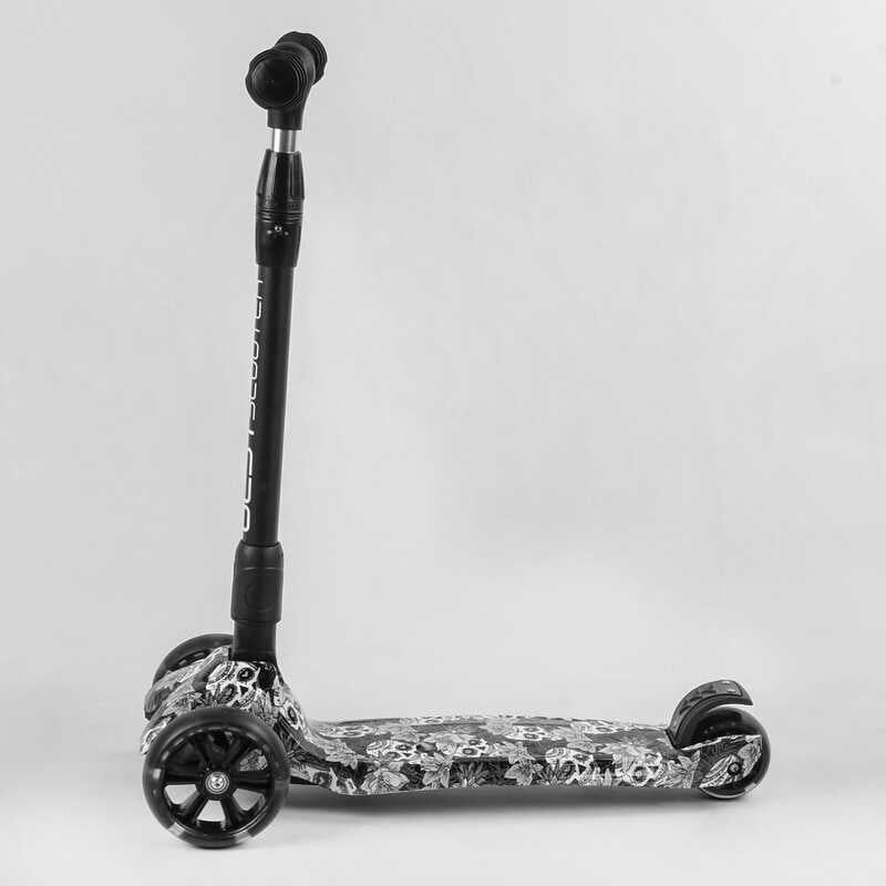 Самокат трехколесный "Best Scooter" (сложный алюминиевый руль, 3 колеса PU со светом, передний 130х35 мм, задний 80х45 мм, в коробке) фото 3 Самокат трехколесный "Best Scooter" (сложный алюминиевый руль, 3 колеса PU со светом, передний 130х35 мм, задний 80х45 мм, в коробке) фото 3