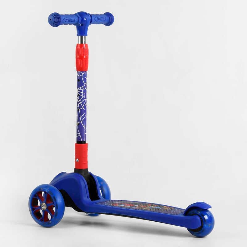Самокат трехколесный 47359 Best Scooter (1) СВЕТ КОЛЕС И ДИСКОВ, складной руль, передние колёса PU 120х35мм, задние колеса PU 80х48мм  фото 3