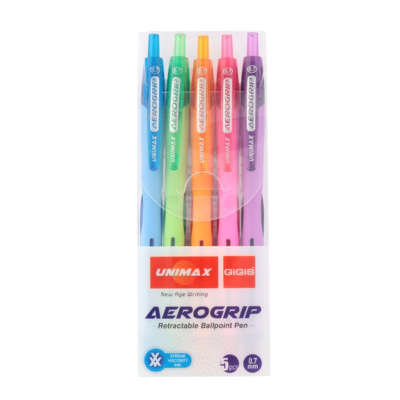 Ручка кулькова автом.  Aerogrip-3, набір 5 кольорів (асорті)  фото 3