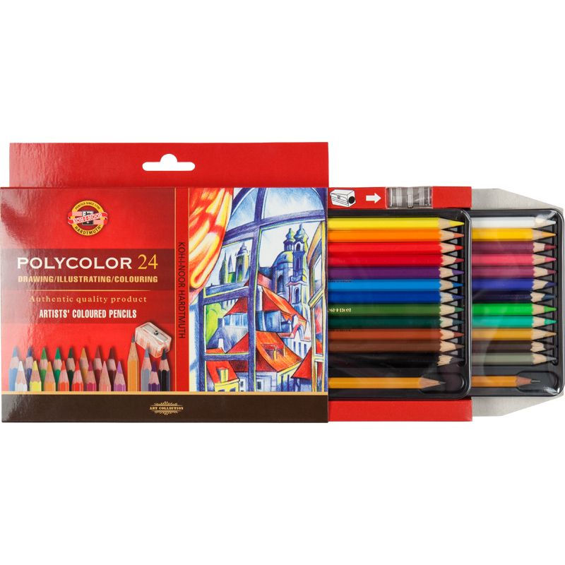 Олівці кольор. художні POLYCOLOR, 24 кол. , карт. уп. фото 3 Олівці кольор. художні POLYCOLOR, 24 кол. , карт. уп. фото 3