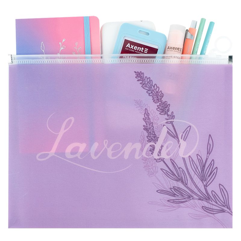 Папка на блискавці zip-lock А4+ Lavender-1 фото 3 Папка на блискавці zip-lock А4+ Lavender-1 фото 3