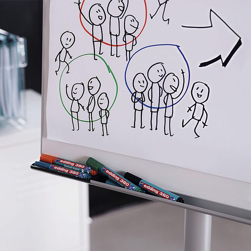 Маркер Flipchart e-380/04 набір 4 шт (блістер PVC) фото 3 Маркер Flipchart e-380/04 набір 4 шт (блістер PVC) фото 3
