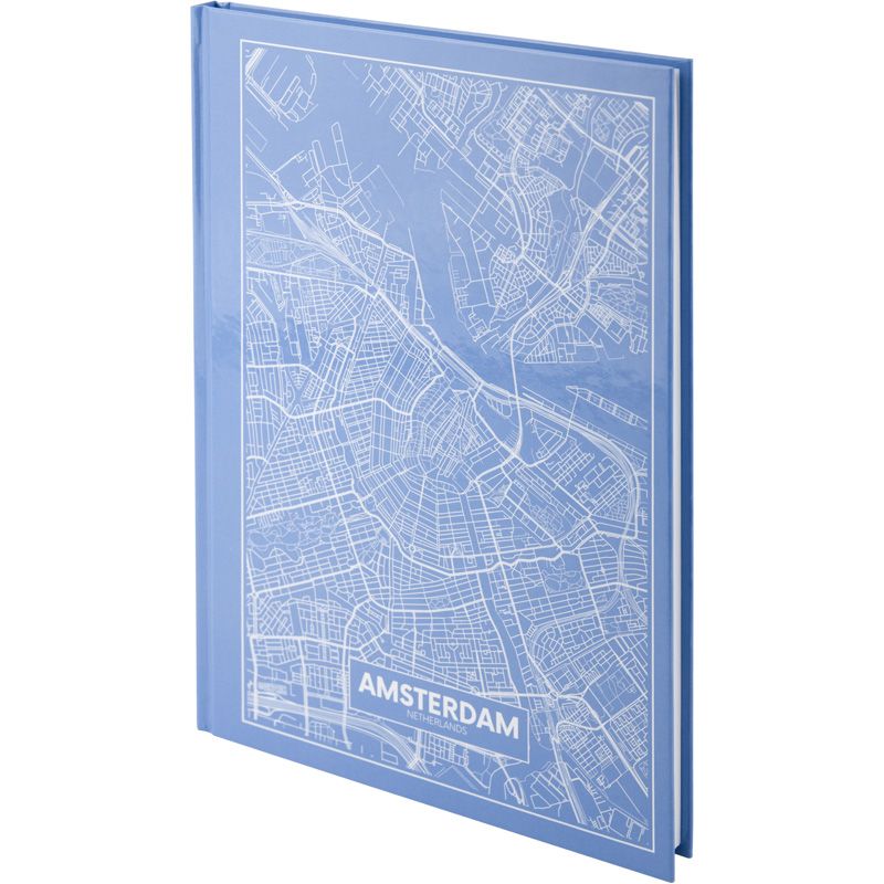 Книга записна А4 Maps Amsterdam, 96арк. , кліт. , блакитний фото 3 Книга записна А4 Maps Amsterdam, 96арк. , кліт. , блакитний фото 3