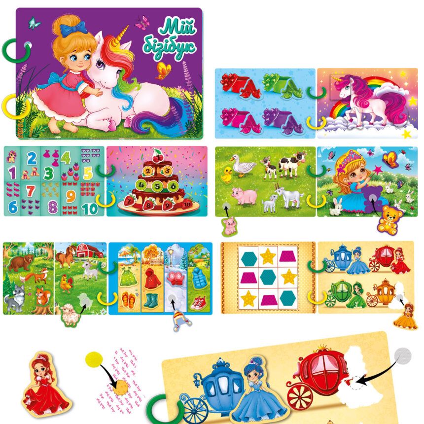 Гра розвиваюча Vladi Toys з липучками. "Бізі бук. Для дівчат" фото 3 Гра розвиваюча Vladi Toys з липучками. "Бізі бук. Для дівчат" фото 3