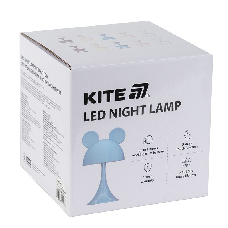 Світильник-нічник LED з акумулятором Simple Mouse, блакитний фото 3 Світильник-нічник LED з акумулятором Simple Mouse, блакитний фото 3