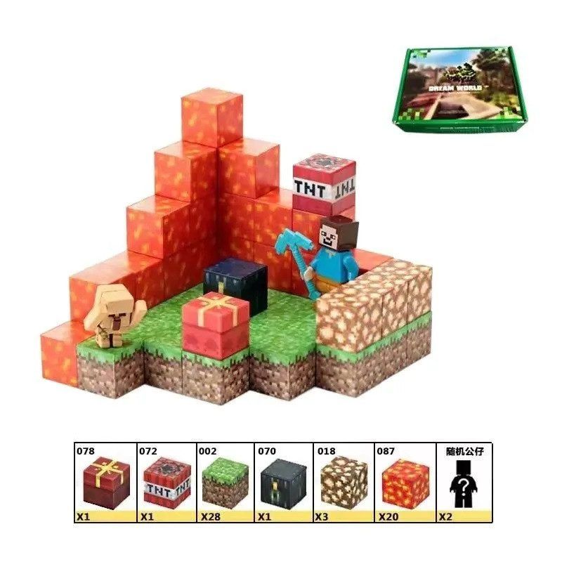 Конструктор магнитный "Майнкрафт/Minecraft" 56 элементов, фигурки героев, в коробке  фото 3