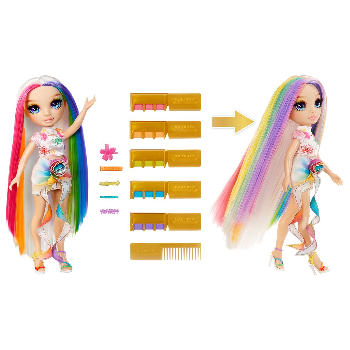 Ігровий набір з лялькою Rainbow High серії Крейда для волосся та стиль – Амая  фото 3