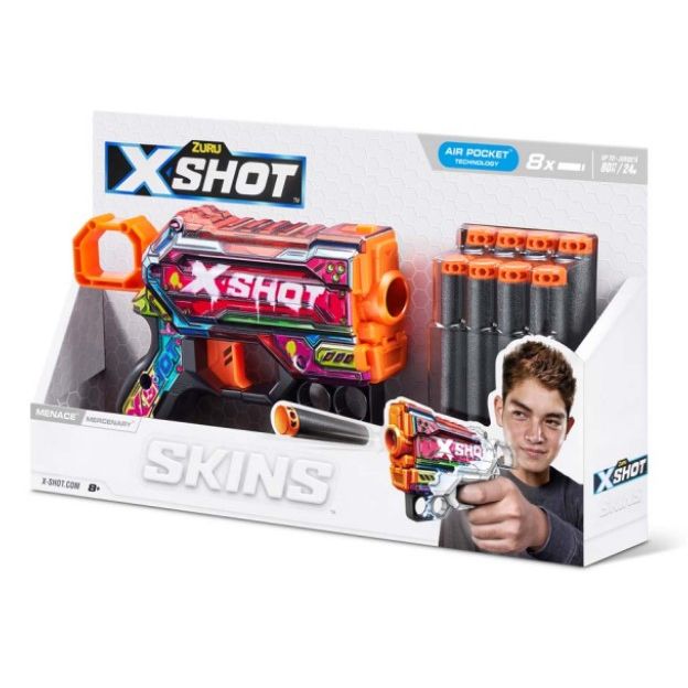 Швидкострільний бластер "X-SHOT Skins Menace Mercenary" (8 патронів) фото 3 Швидкострільний бластер "X-SHOT Skins Menace Mercenary" (8 патронів) фото 3
