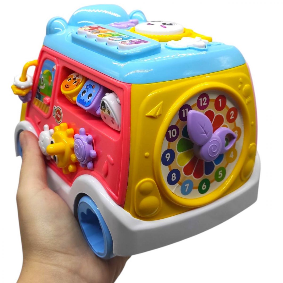 Музичний автобус, ОЗВУЧУВАННЯ УКРАЇНСЬКОЮ МОВОЮ, казки, пісні, вірші, шестерні, сортер, в коробці (БЛАКИТНА КРИША)  фото 3