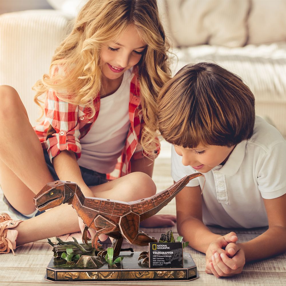 CubicFun Трехмерная головоломка-конструктор National Geographic Dino Велоцираптор  фото 3 CubicFun Трехмерная головоломка-конструктор National Geographic Dino Велоцираптор  фото 3
