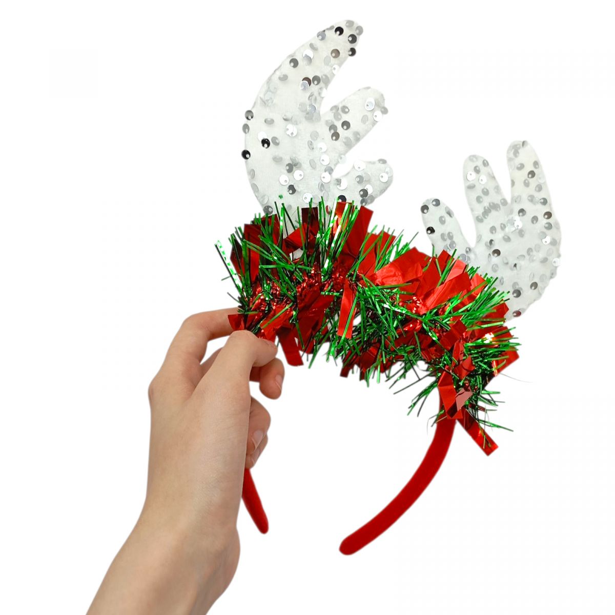 Новогодний обруч веселый олень 27 см микс видов  фото 3