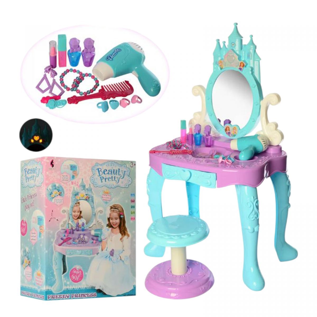 Уцінка.  Трюмо V99868-A з набором батар. муз. світ. кор. 45,4*19,9*35 /8/ - Пошкоджена коробка  фото 3