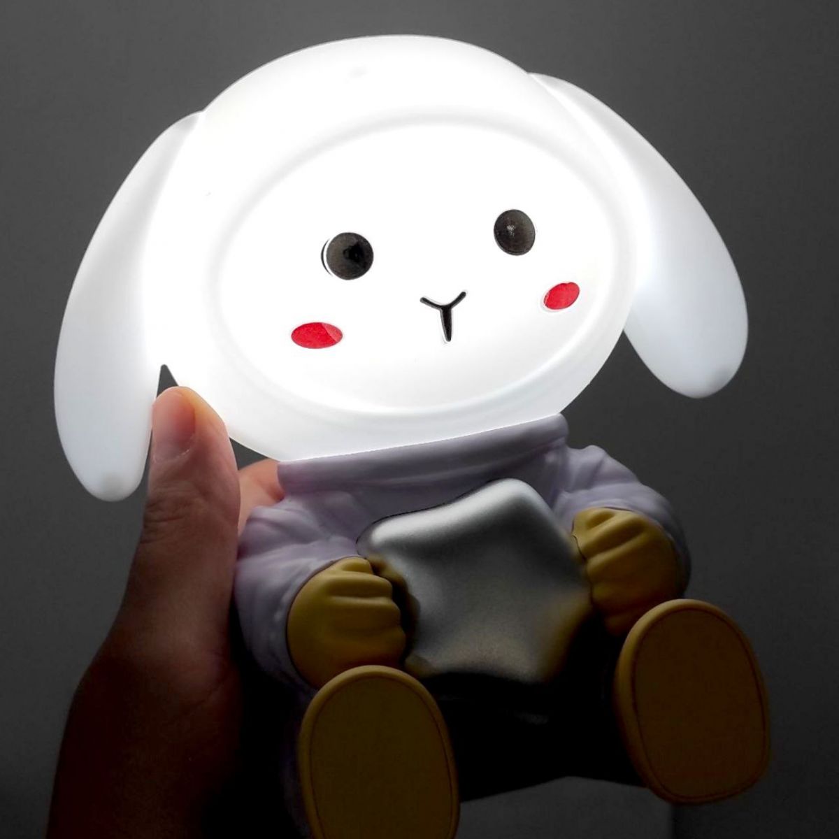 Нічник-підставка для смартфона "Зайчик космонавт", (ФІОЛЕТОВИЙ)  фото 3