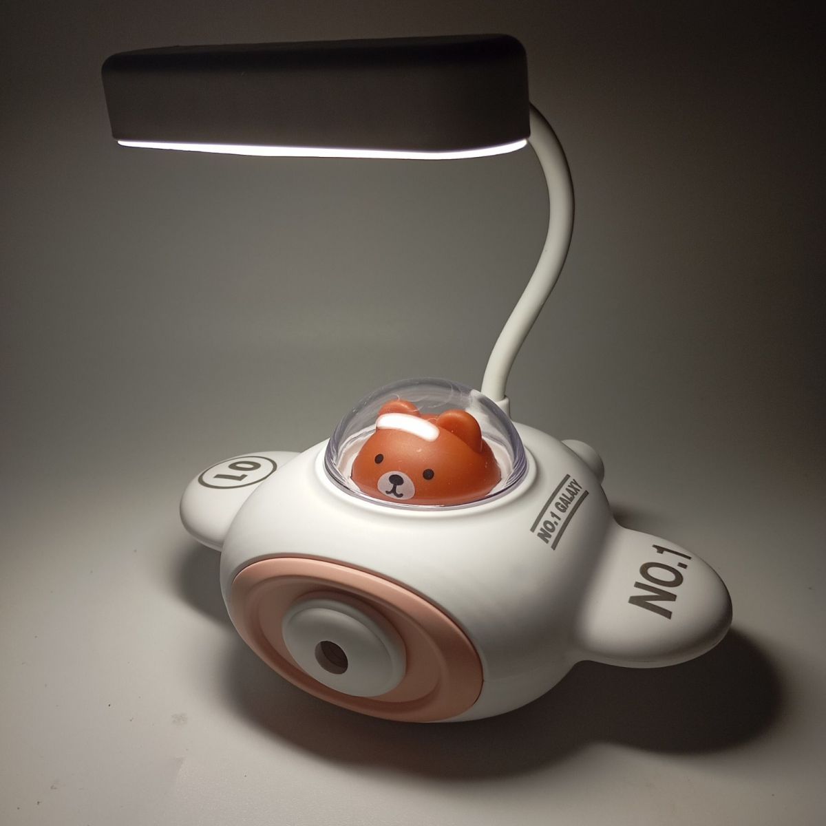 Настільна лампа зі стругачкою для олівців "Літачок", (БІЛИЙ)  фото 3