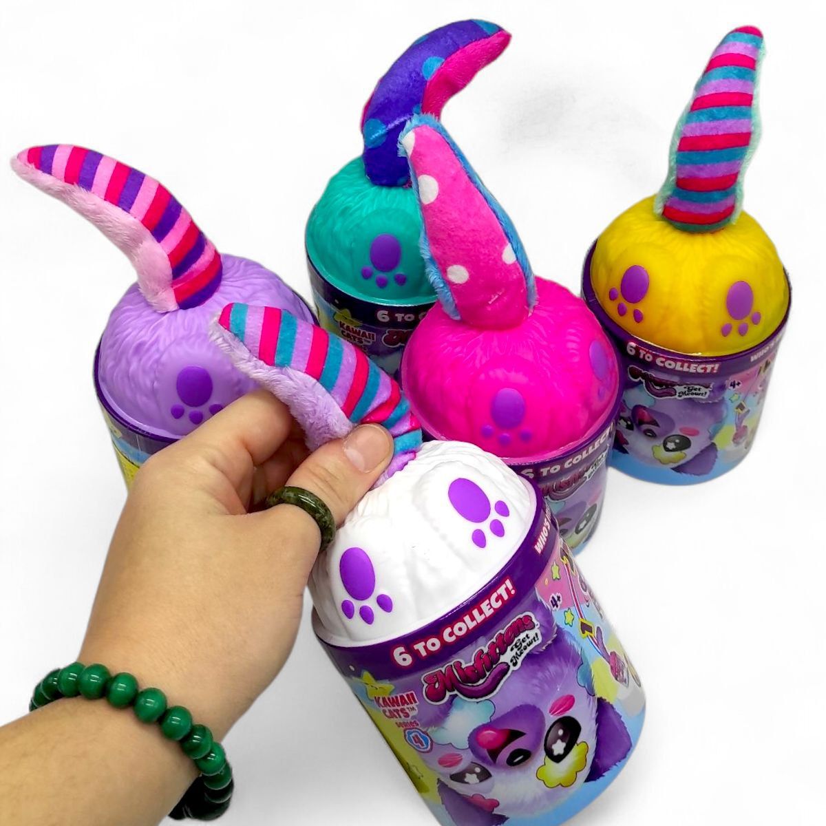 Мягкая игрушка "Misfittens Mini W4.  Котик в банке" (ЖЕЛТЫЙ)  фото 3