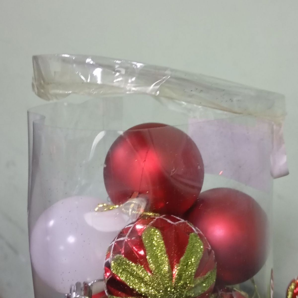 Уценка.  Новогодние украшения, 20 штук, шарики, D=6 см, в слюде - Повреждена упаковка и игрушки  фото 3