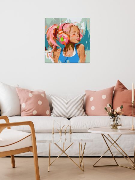 Картина за номерами - "Рожеві літні біти" ©Mariia Kotiuzhynska, 50х50см  фото 3