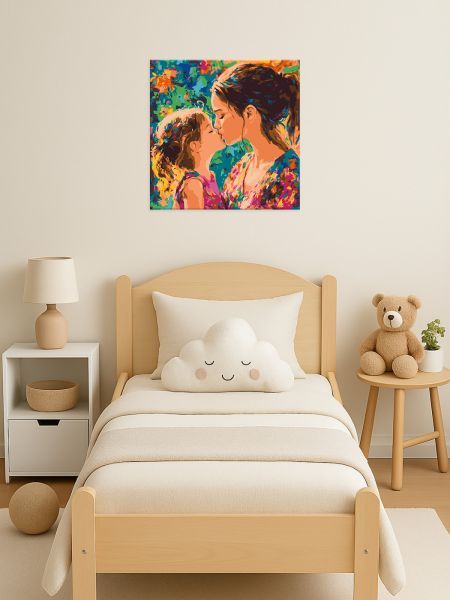 Картина за номерами - "Материнський поцілунок" ©art_selena_ua, 40х40см  фото 3