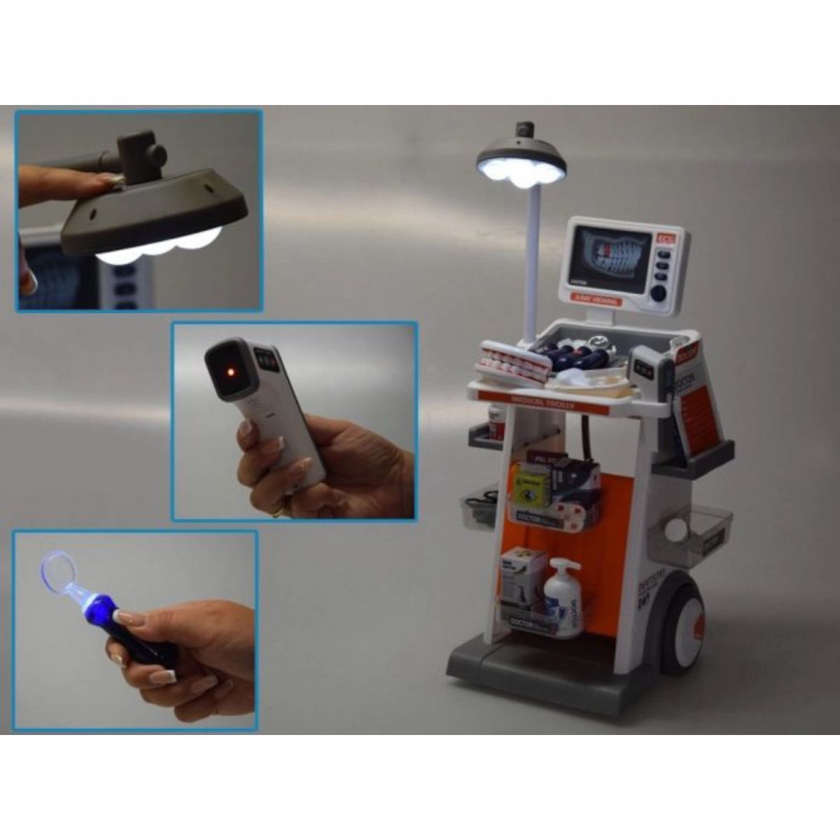 Лікарський стіл стоматолог з аксес. батар. муз. світ. кор. 43*15*33 см.  фото 3