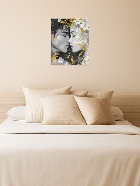 Картина за номерами з фарбами металік "Погляд губами" 40х50 см  фото 3